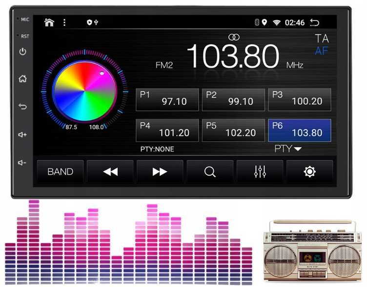 NOWE radio samochodowe 1 DIN 7" ANDROID 14 GPS 2 GB RAM RDS WFI