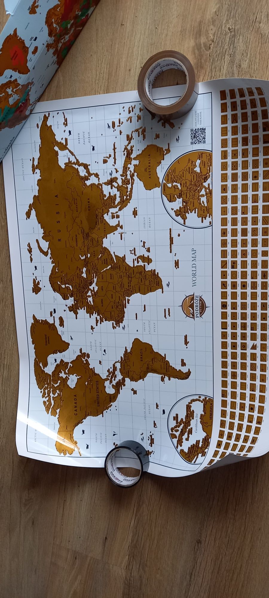 Mapa świata zdrapka