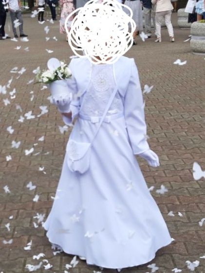 Sukienka komunijna z bolerkiem długość 110 cm