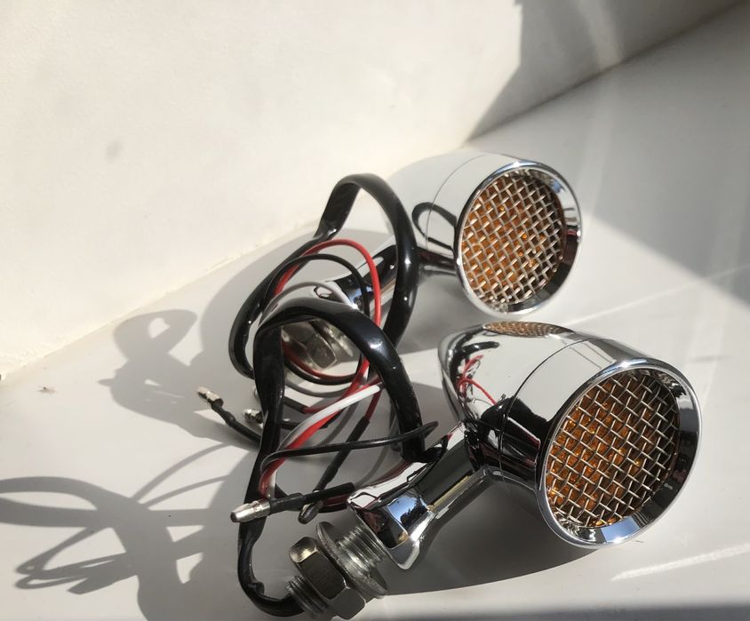 Поворотники на мотоцикл, капля, хром