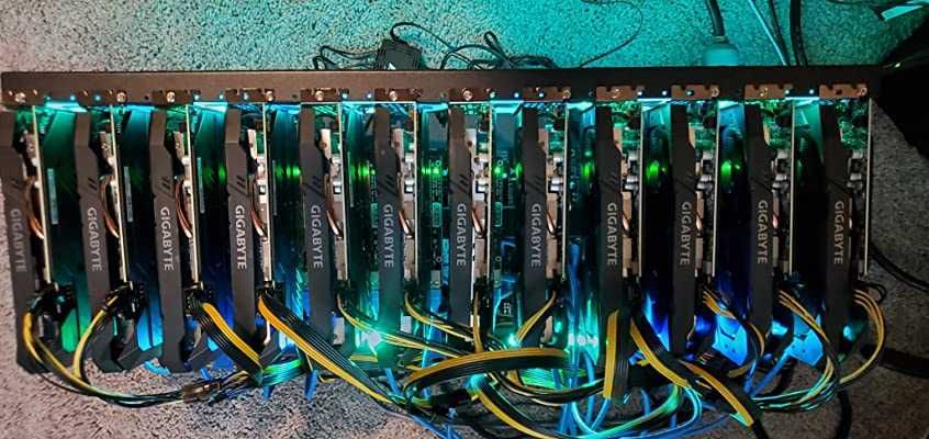 Estrutura Rig Para mineração Mining Rig Frame Rack até 12 GPU & 2 PSU