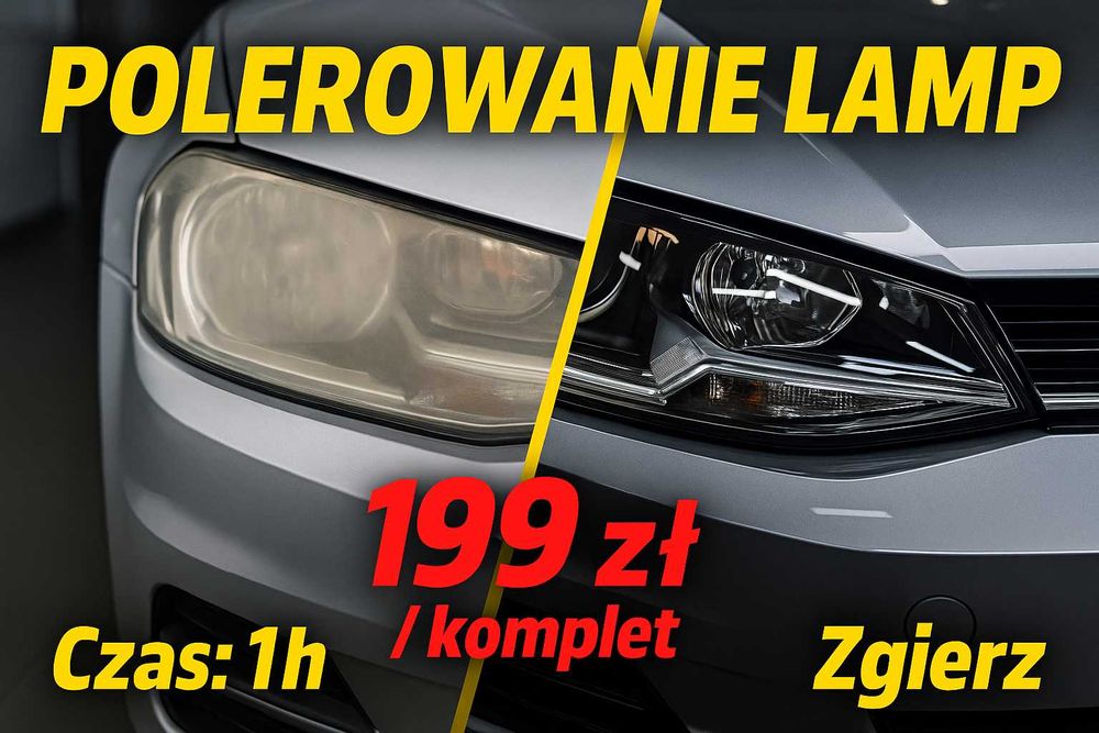 Regeneracja reflektorów, polerowanie lamp + ozonowanie auta GRATIS