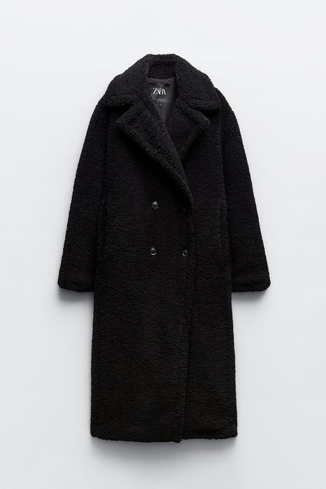 Шубка тедді Zara чорна розмір XS