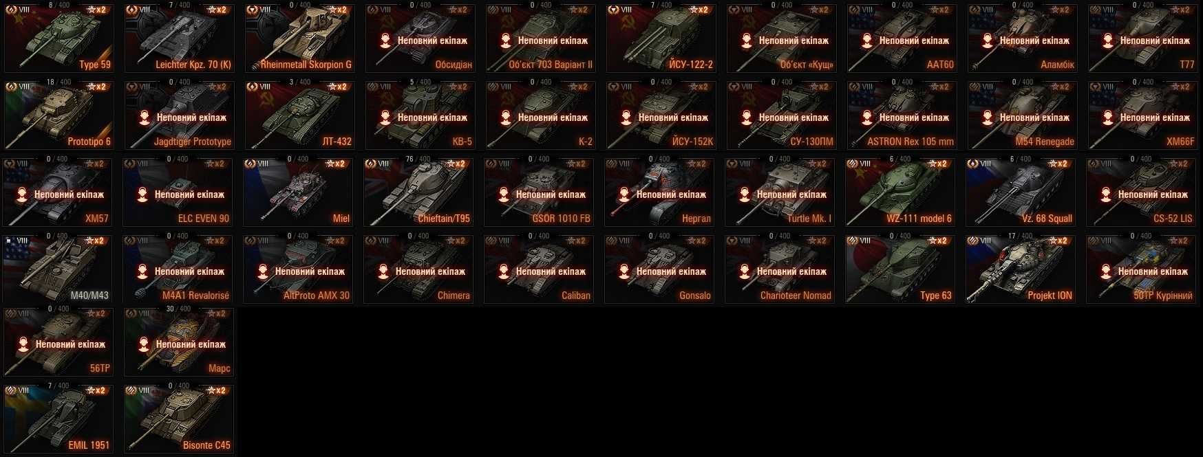 Акаунт World of Tanks