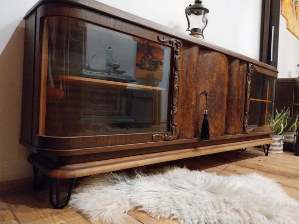 Komoda art deco witryna przedwojenna biblioteczka barek szafka gablota