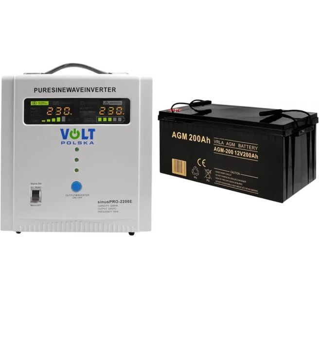 Комплект ДБЖ 2000Е Volt + 200 Am Extralink AGM 12V акумулятор