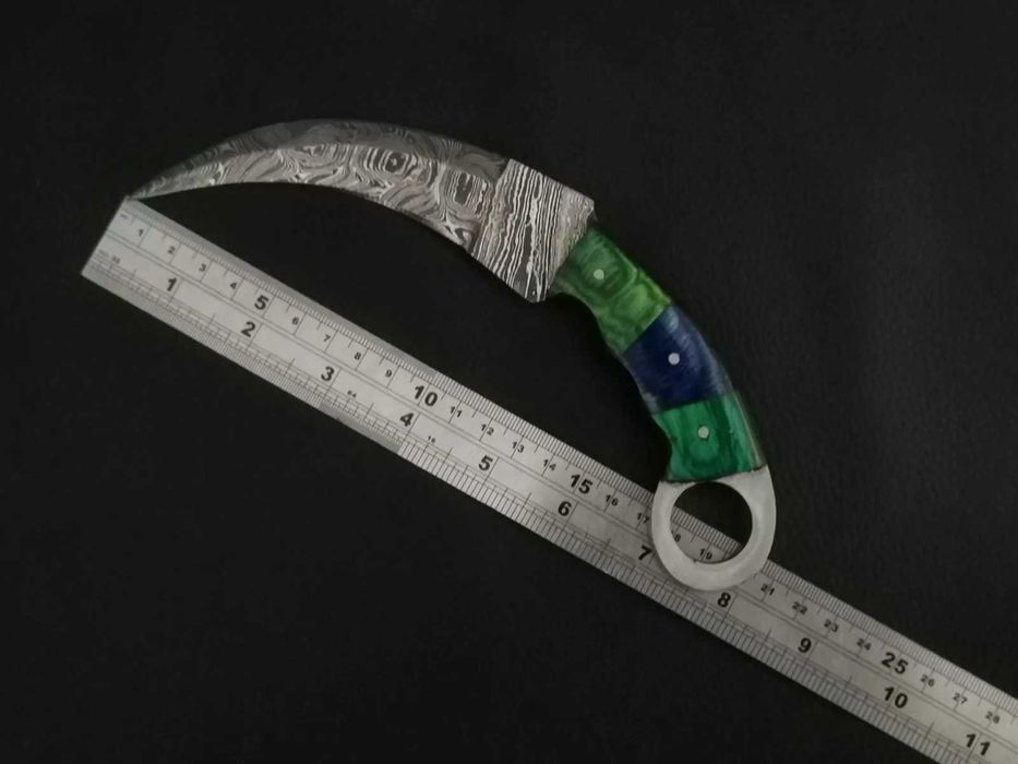 KARAMBIT damast nóż ze stali damasceńskiej wojskowy myśliwski CSGO