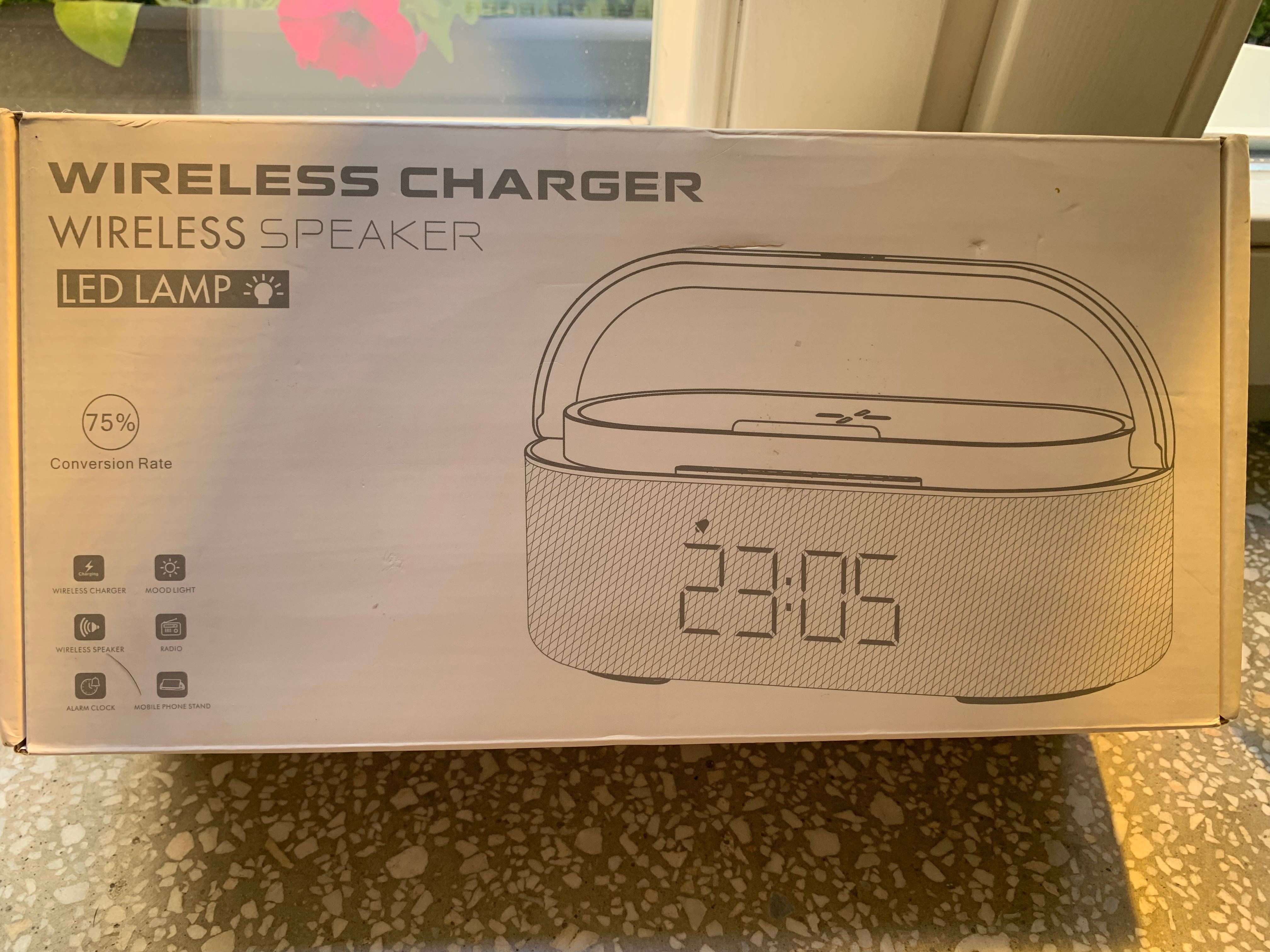 Radio Radiobudzik Głośnik Bluetooth Ładowarka Bezprzewodowa Lampka