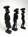 Conjunto de 3 estatuetas em pau preto