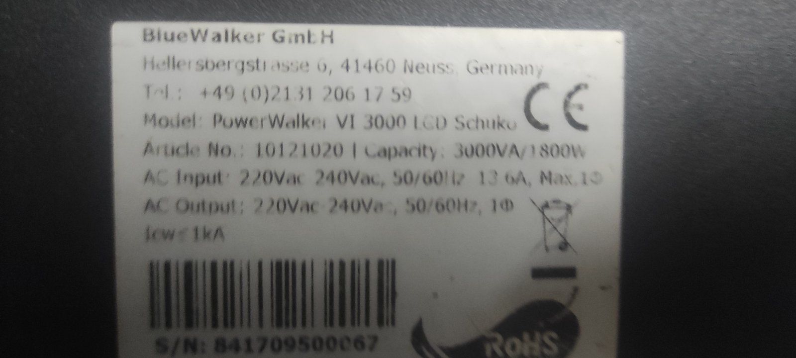 Продам  ИБП PowerWalker VI 3000 LCD (10121020)