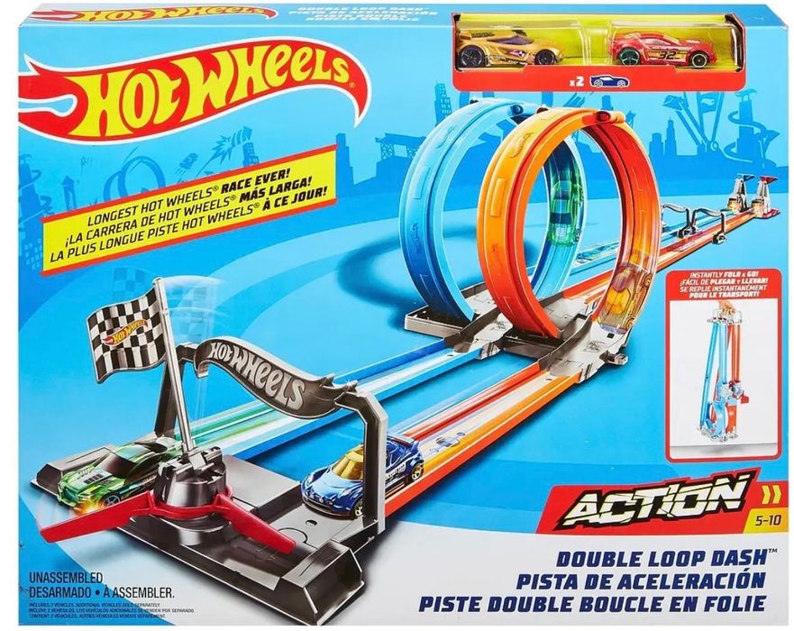 Портативний трек Hot Wheels Подвійна петля (GFH85)
