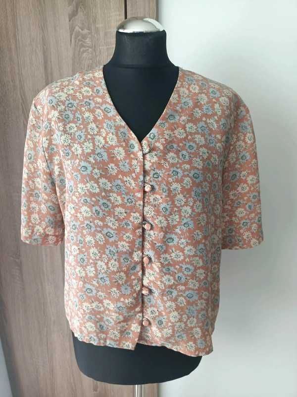 Vintage Koszula Bluzka Crop Top Duży Rozmiar Berkertex Rozmiar 44