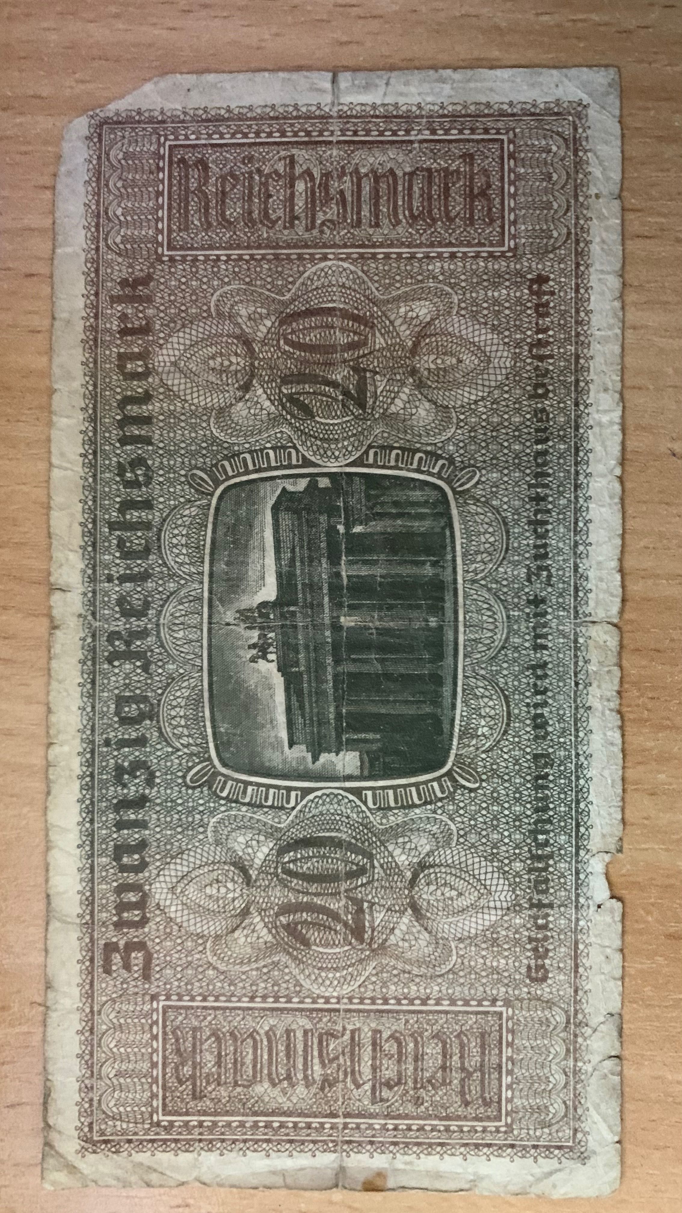 20 Reichsmark купюра