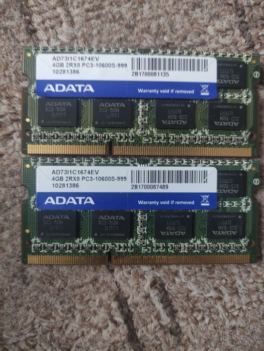Pamięć DDR3L do laptopa 2x4gb adata