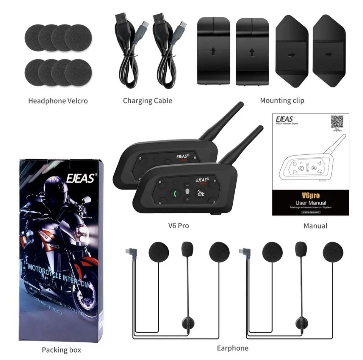 Zestaw Interkomów EJEAS V6 PRO+
2 szt. USB-C