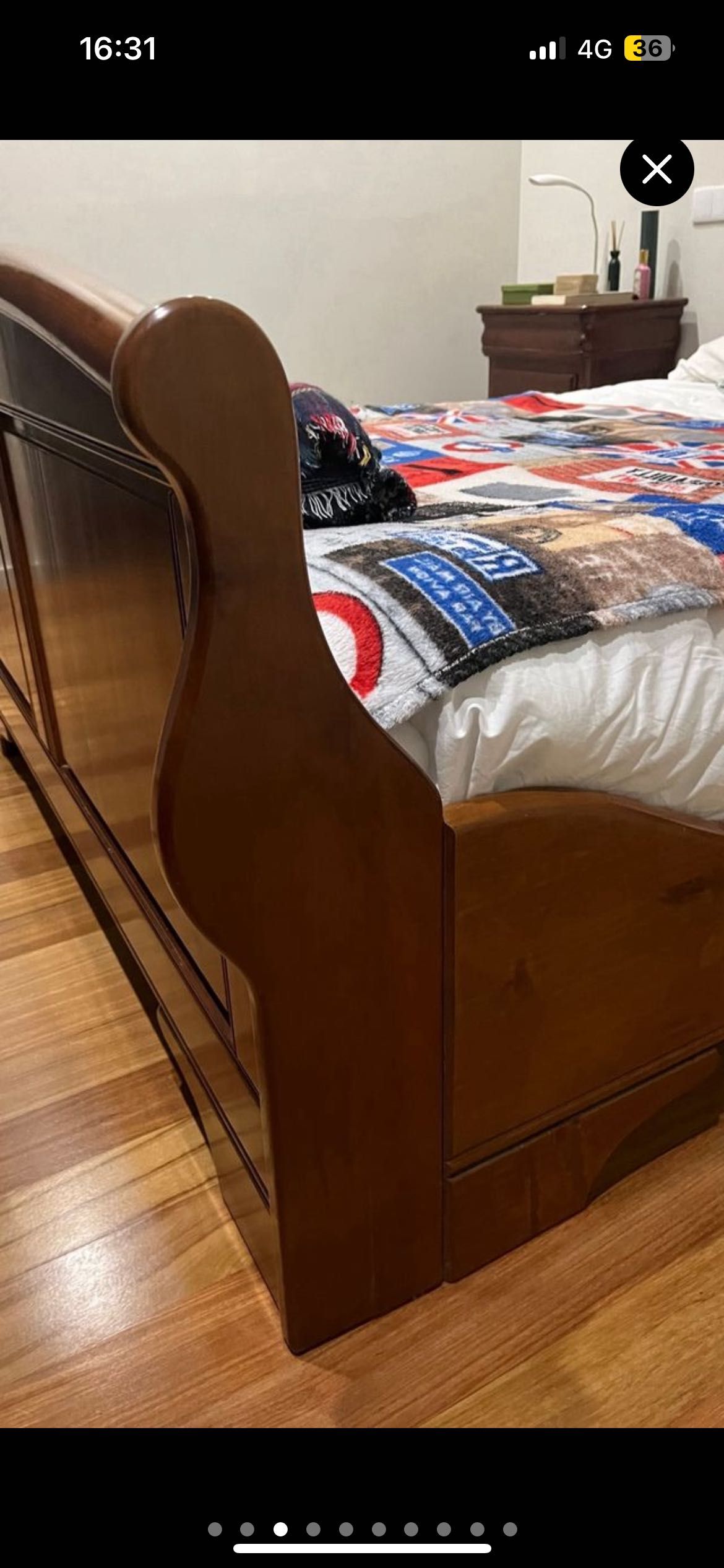 Cama cerejeira + conjunto mesas de cabeceira
