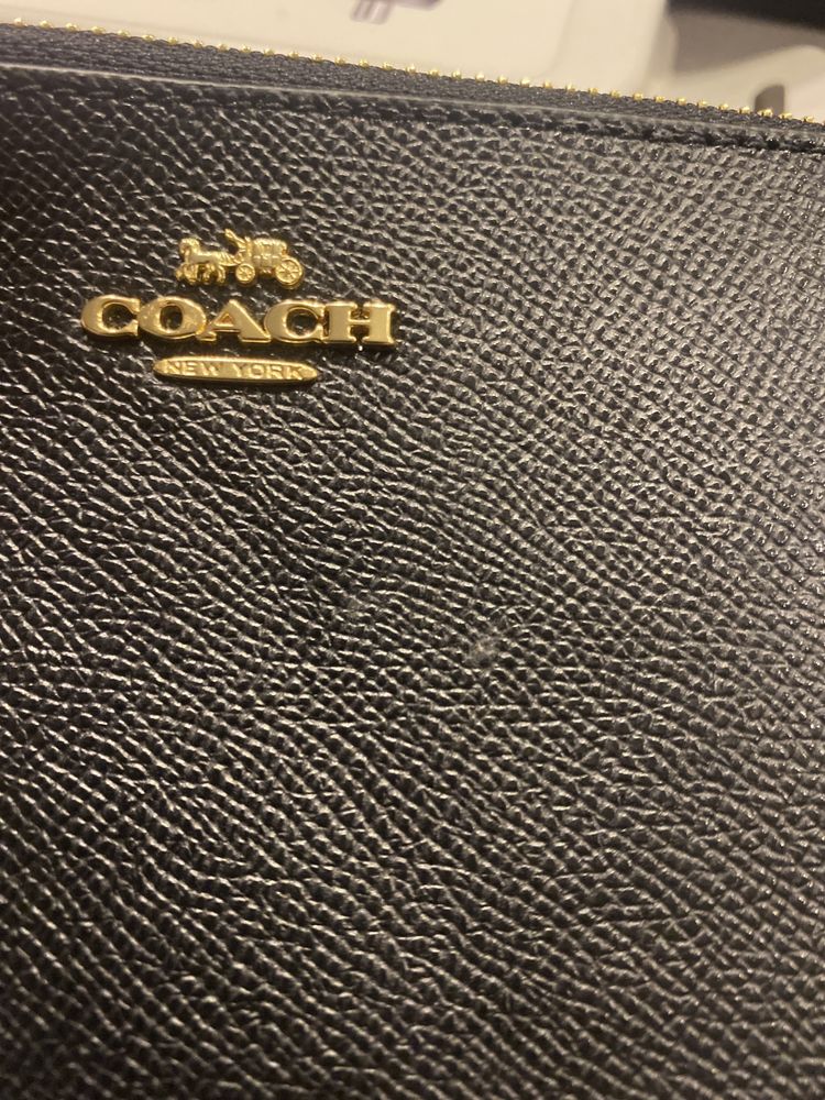 Coach leather poach сумочка шкіряна портмоне гаманець кошелек