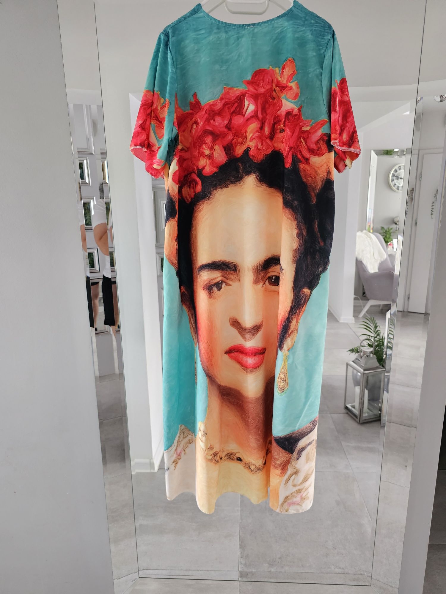 Sukienka maxi,  Frida oversize, wiskoza z jedwabiem