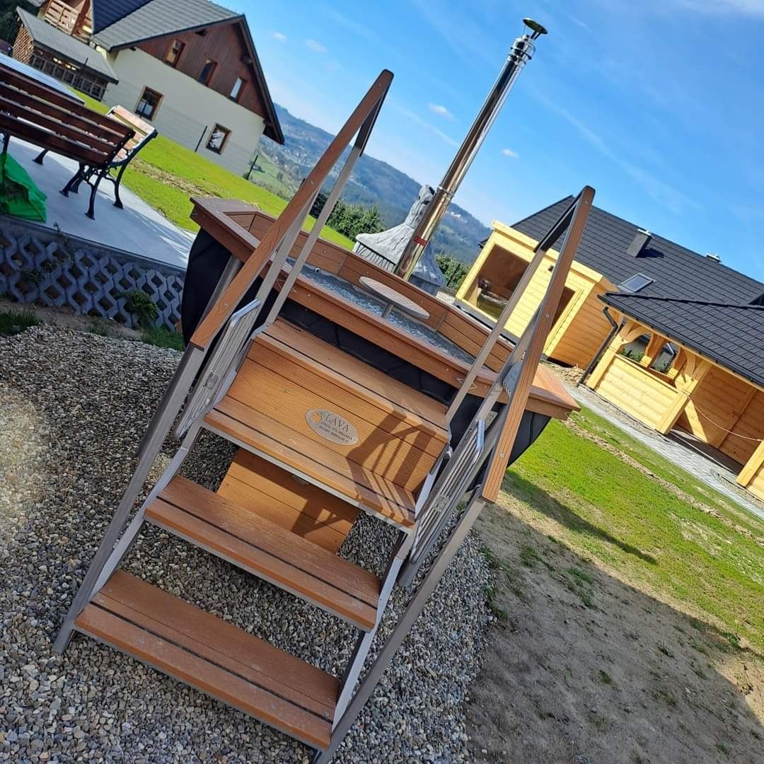 Domy z bala, domek z jacuzzi bania Beskidy Góry, święta, sauna,wakacje
