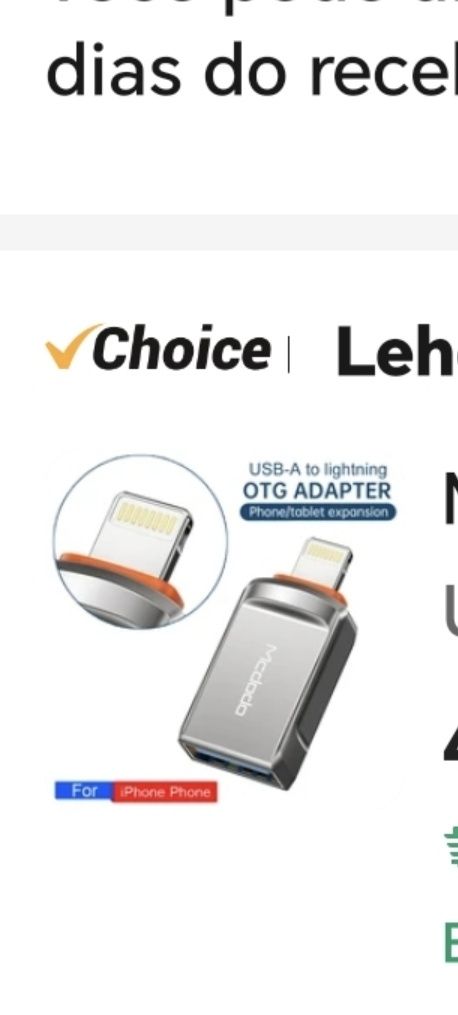 Adaptador OTG - USB para Lightning