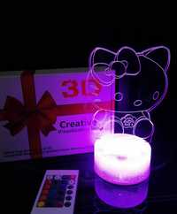 Lampka Led Hello Kitty 3D dla dzieci