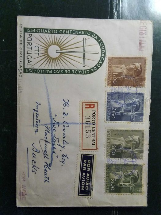 1954 FDC 4° Centenário Da Fundação Da Cidade De São Paulo