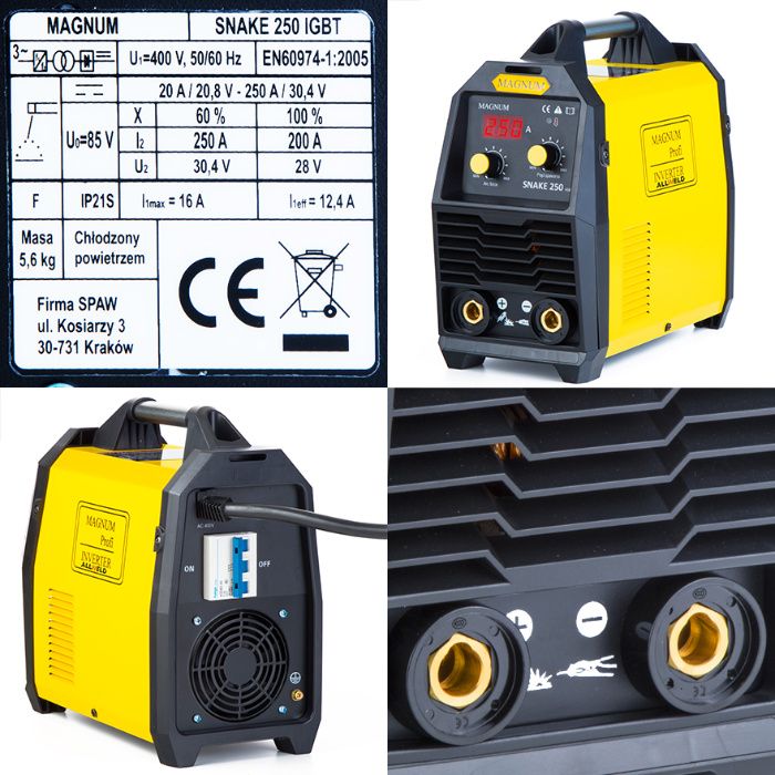 Spawarka Inwertorowa Snake 250 IGBT VRD i HOT Start