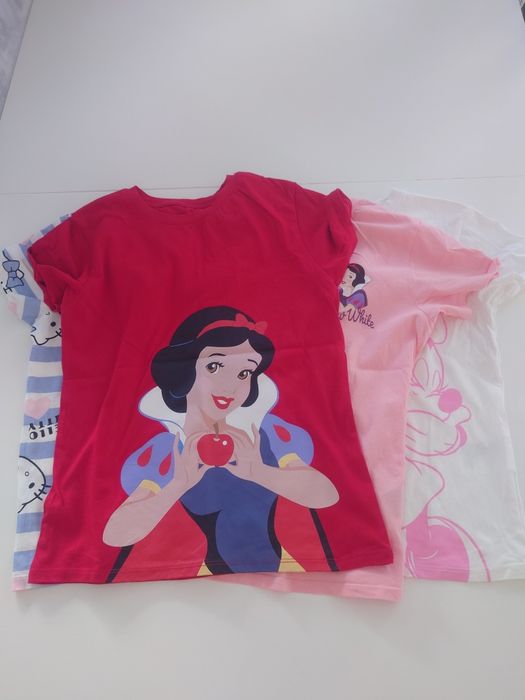 5 koszulek Disney mix, r.134 H&M kr.rekaw
