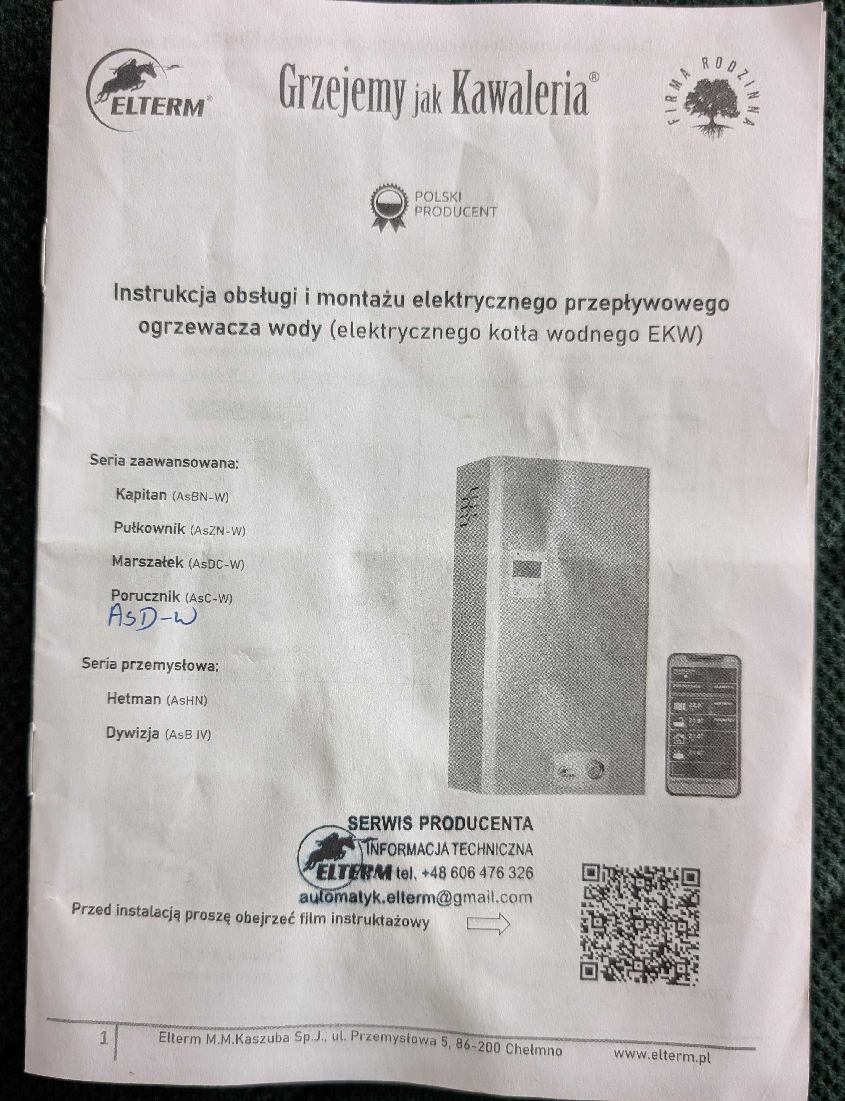 Piec elektryczny Elterm Porucznik 9/13kW z osprzętem