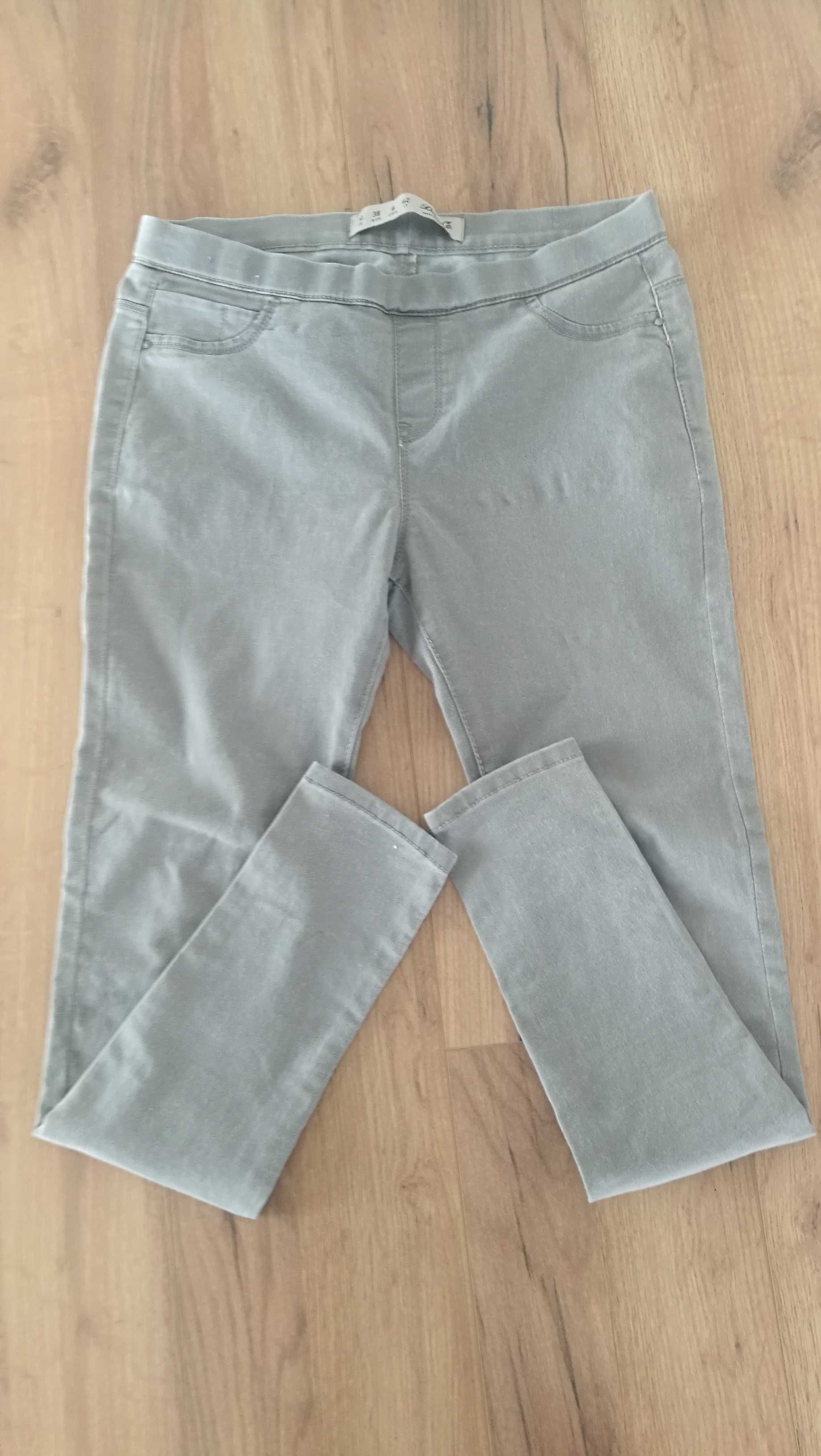 Szare spodnie M jeans elastyczne