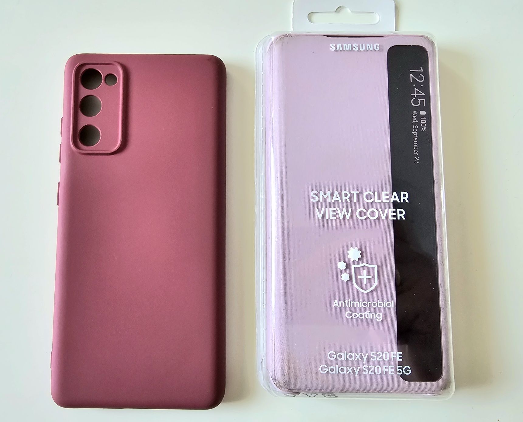 Etui Samsung s20 FE 5G Smart Clear Viev Cover Rozowe Z KLAPKA Gratis