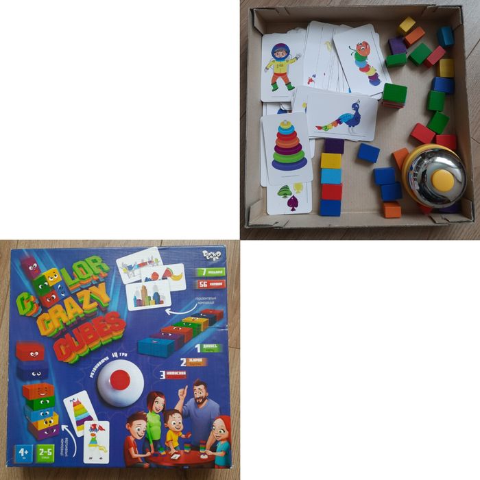 Color crazy cubes настільна гра, магнітні ігри, колобок, Тєрємок