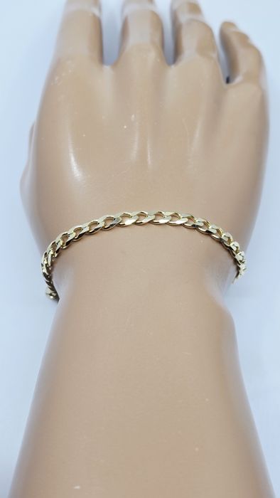 Złota bransoletka splot pancerka, pełna, męska próba 585 14k