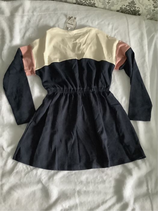 Nowa sukienka midi granatowa z napisem Zara Kids 11-12 lat 152 cm