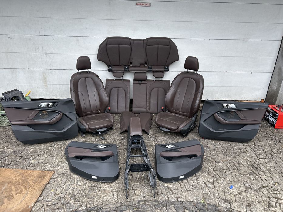 Bmw F44 fotele przednie grzane kanapa boczki tunel brązowa skóra