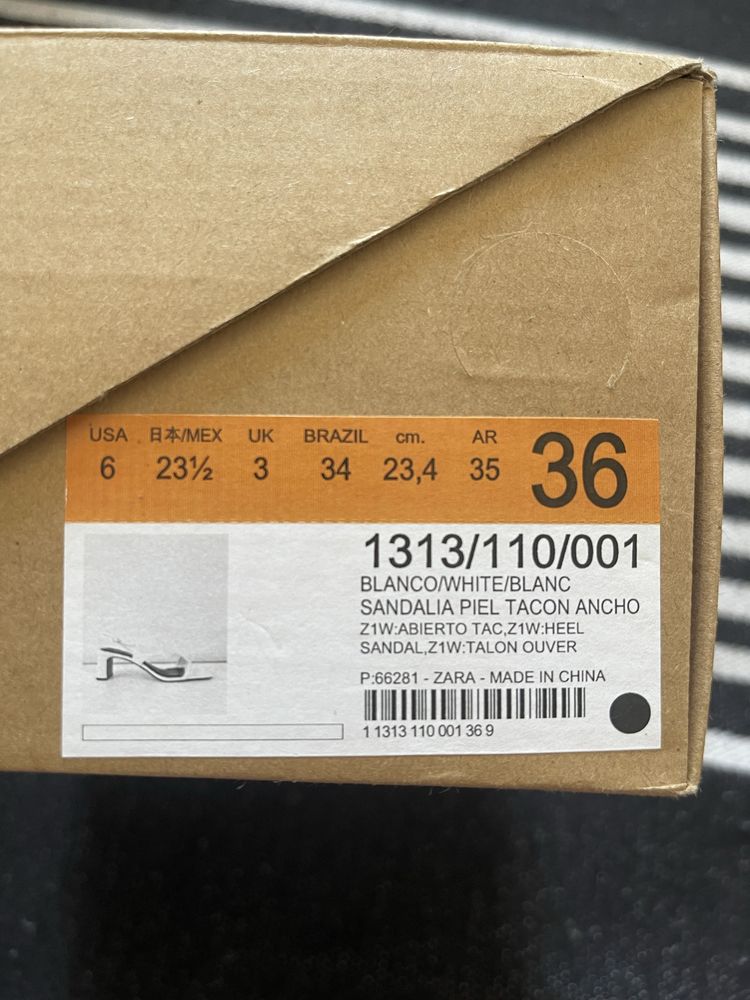 Босоніжки білого кольору Zara розмір 36 Нові