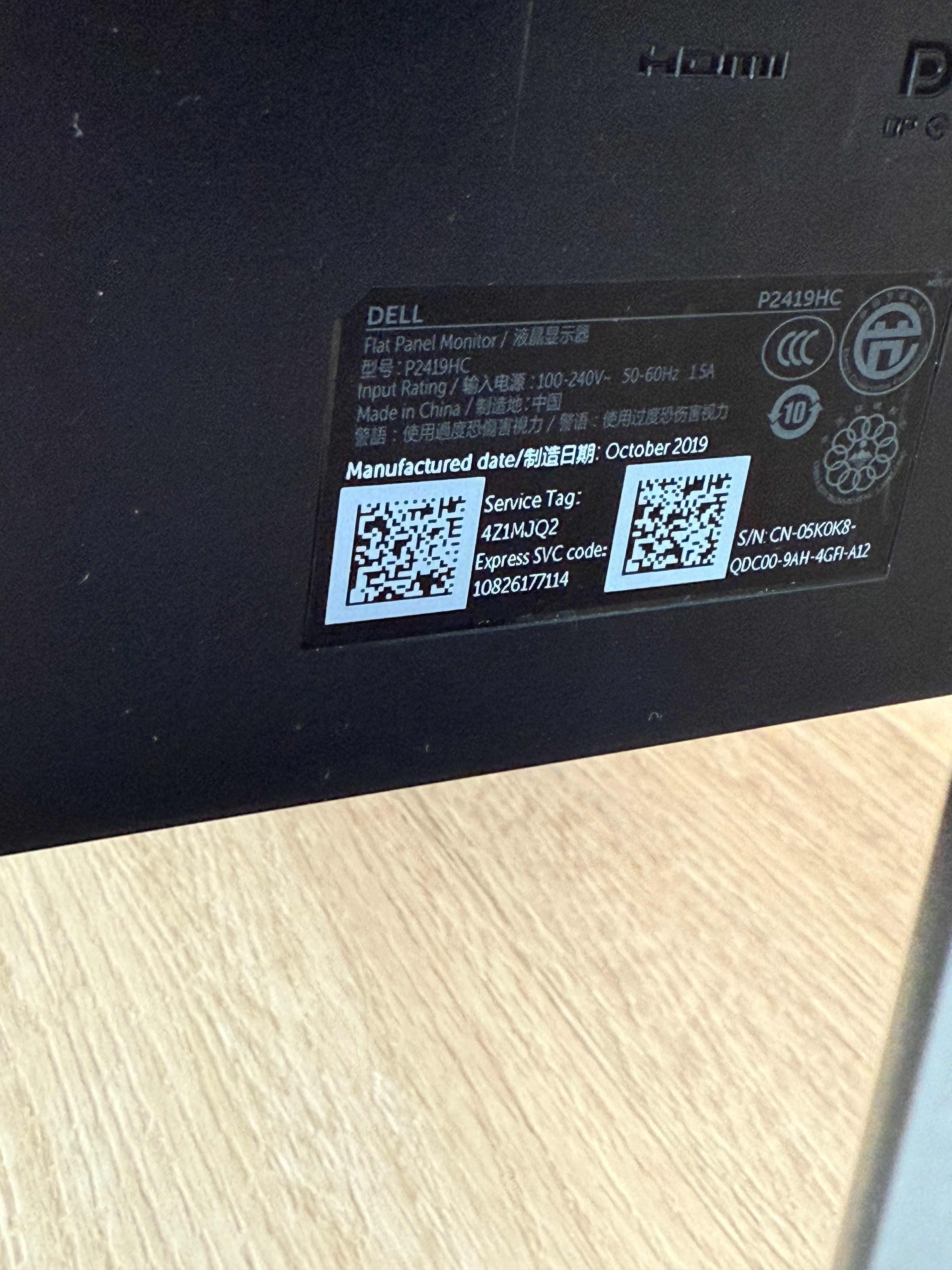 Monitor Dell P2419HC 24" IPS Full HD USB-C – jak nowy!