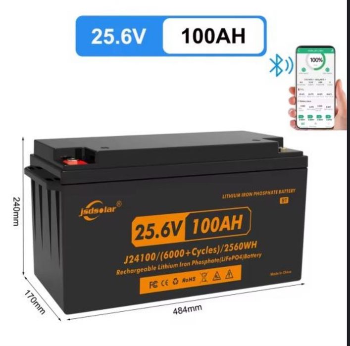 Акумулятор JSDsolar 24V 100Ah  LiFePo4 Bluetooth ціна с доставкаю