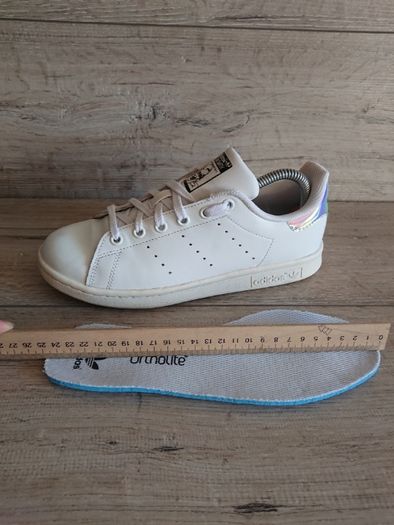 Белые кроссовки Адидас Adidas Stan Smith 38 2/3 р 24,5 см кожа зеркаль