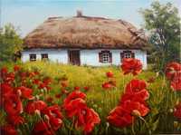 Картина «Український краєвид» друк на полотні в рамі