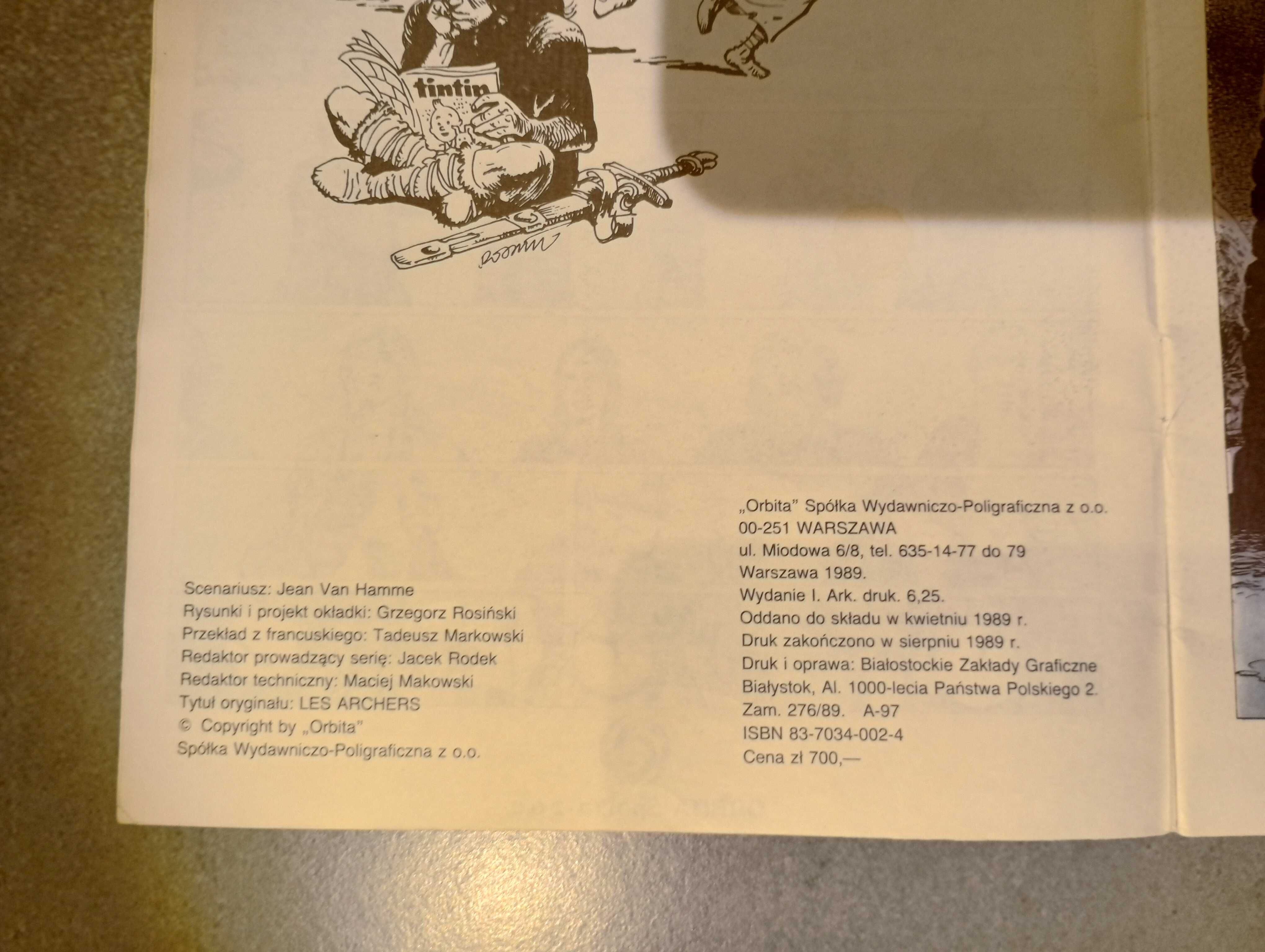 THORGAL "Łucznicy" WYDANIE 1-sze 1989rok Wydawnictwo ORBITA KOMIKS PRL