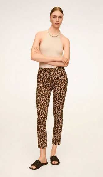 Calças skinny cropped padrão leopardo Mango T: 36 Novas