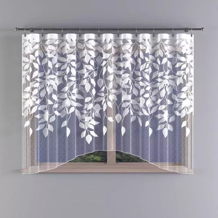 Firanka gotowa żakardowa frędzle Voltana 230x170 cm biała