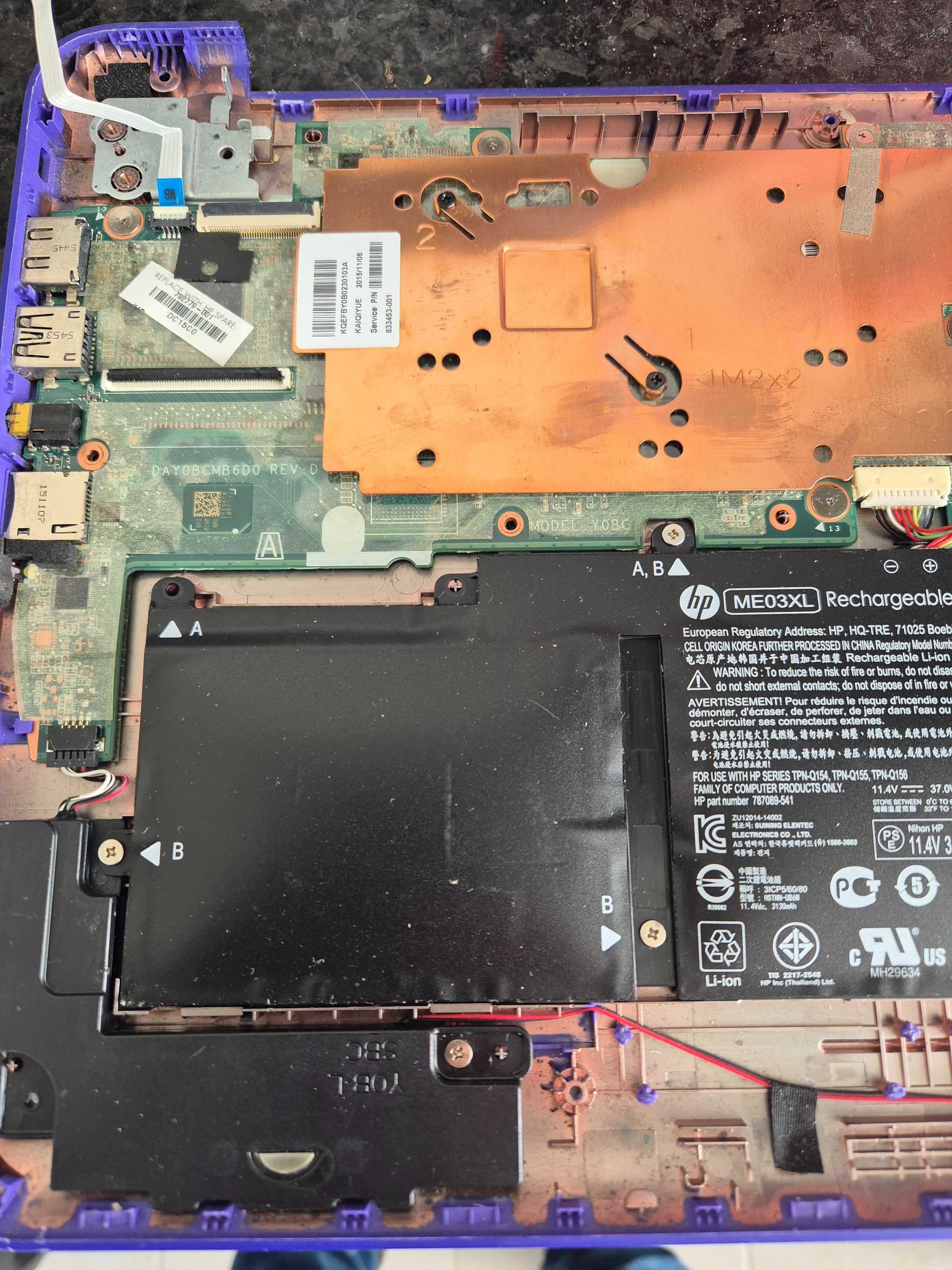 Motherboard HP 13-C103np stream processador N3050 testada sem anomalia