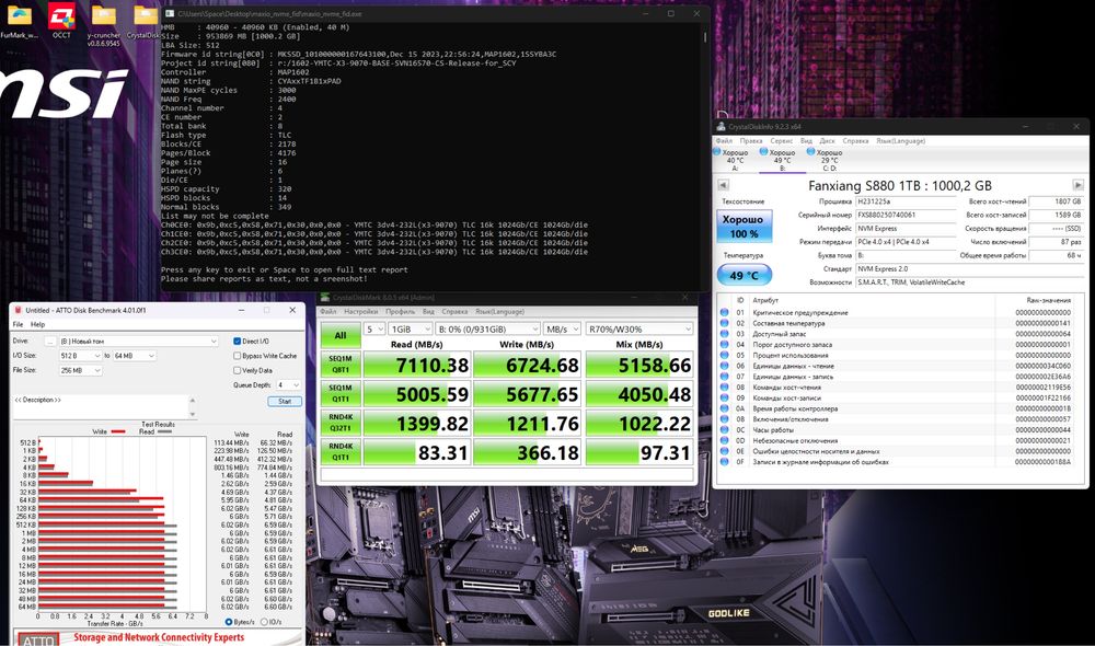 Топ SSD 1 Tb NVME m2 S880R( клон ADATA 960 ) на контроллере map1602