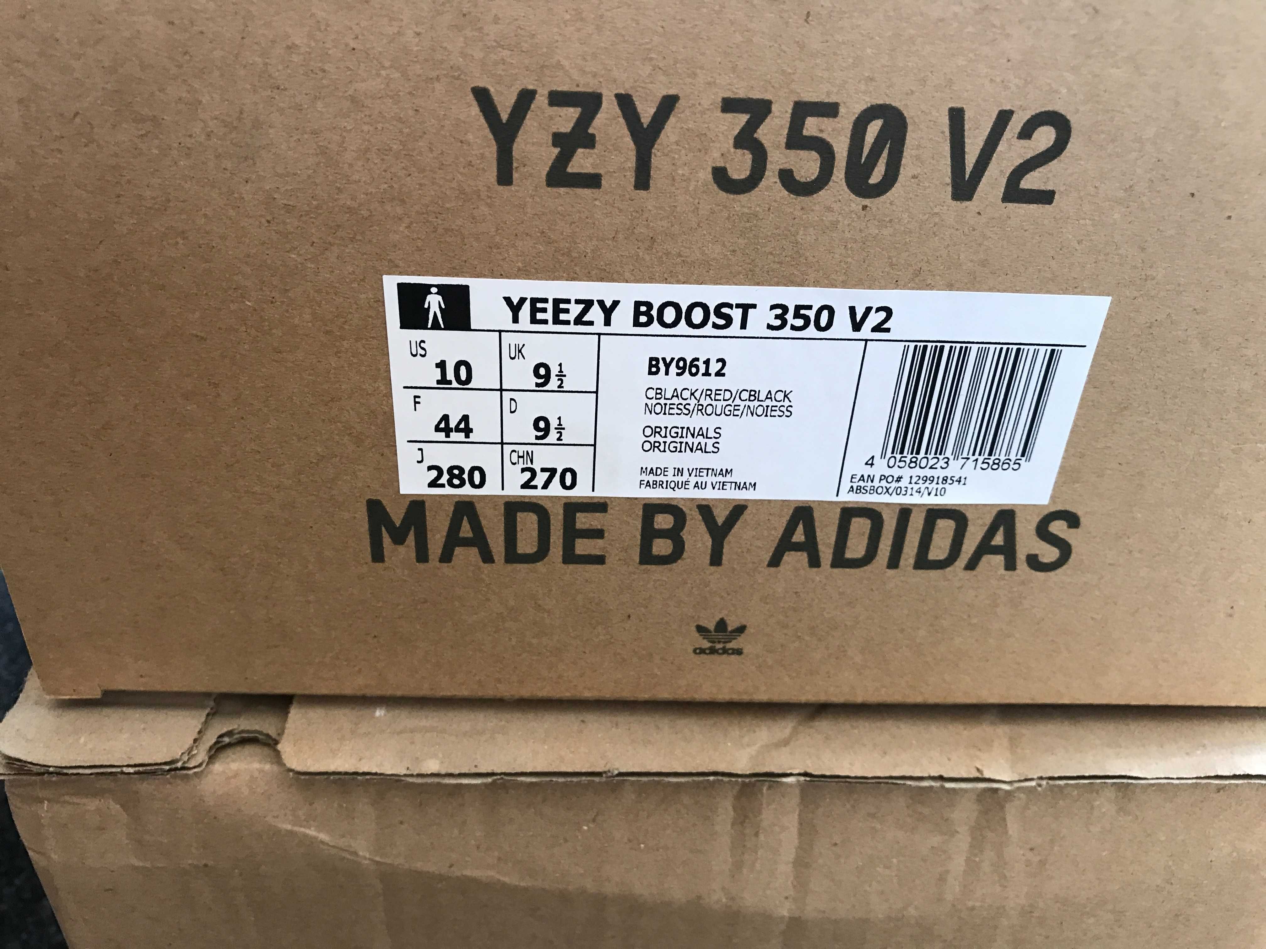 NOWE Adidas Yeezy Boost 350 V2 Core Black Red r.44 (10 US)