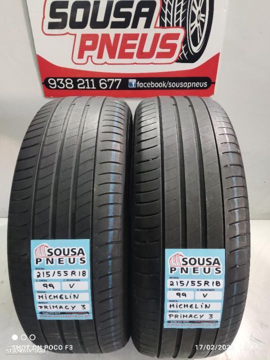 2 pneus semi novos 215-55r18 michelin primacy 3 - oferta dos portes