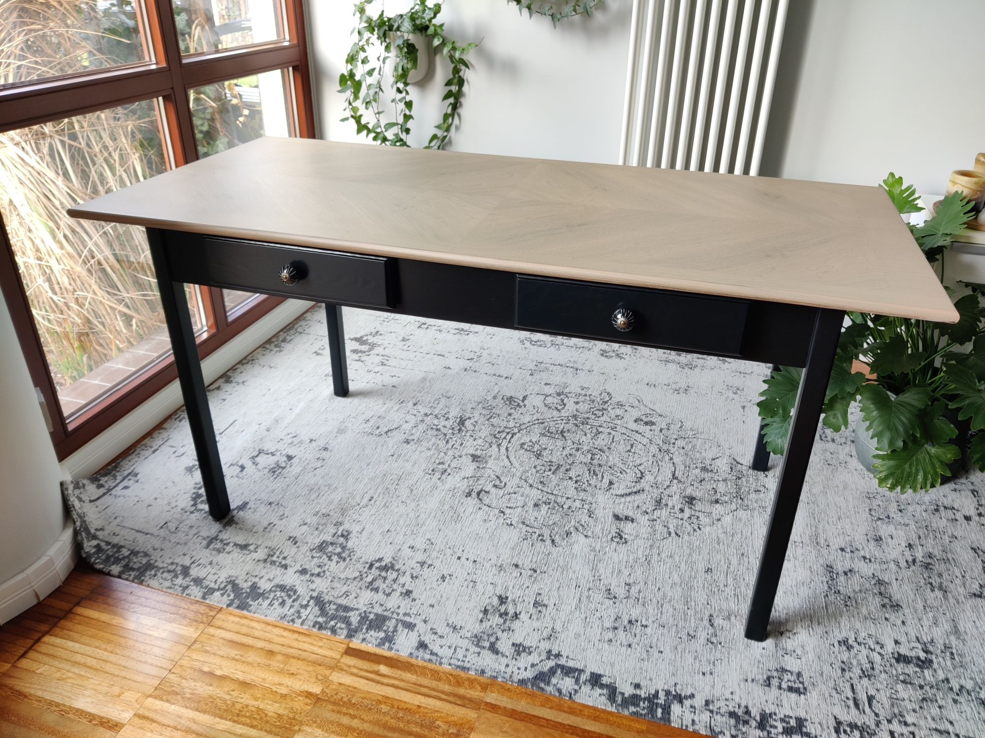 Stół drewniany 160cm x  73cm z szufladami