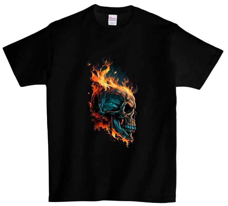 Koszulka Płomienista Czaszka, Fire skull