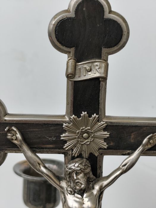 Zestaw kolędowy krzyż i lichtarze